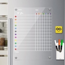 RR RAXMIN Magnetic Acrylic Chore Chart 17''x12'' Clear Chore Chart for Adults...