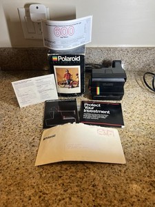 Polaroid OneStep 600 Black Instant Camera w/ Original Box & Manuals