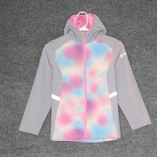 Kids Free Country Gray Pink Blue Tie Dye Hooded Softshell Jacket Size 10-12
