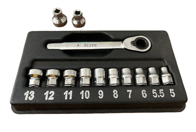 #ad Snap on 13pc 1 4quot; Dual 80® Ratchet amp; 5 15mm Metric Flank Drive® Set Used $199.99