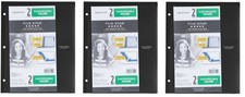 Mead Five Star Customizable 2-Pocket  Prong Black Folders, Set of 3