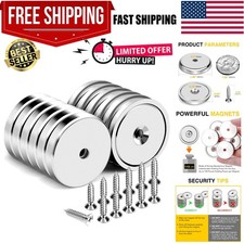 Neodymium Round Base Cup Magnet,100LBS Strong Rare Earth Magnets with Heavy D...