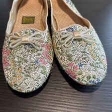 Daniel Green VTG 70  s Wom 7.5 NARROW 2A Embroid  d Lam  Brocade Satin Slippers