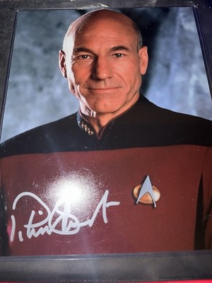 Patrick Stewart Autographed Plaque Jean-Luc Picard Star Trek TNG 1994 LE COA