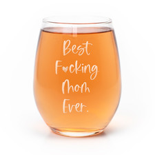 Best Fing Mom Ever Wine Glass Funny Mom Gift for Women