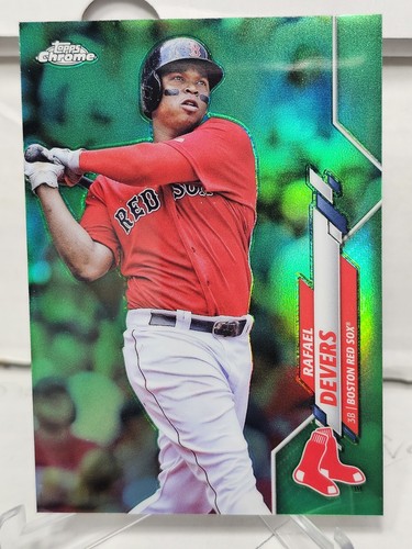 2020 Topps Chrome Rafael Devers #93 Green Refractor /99
