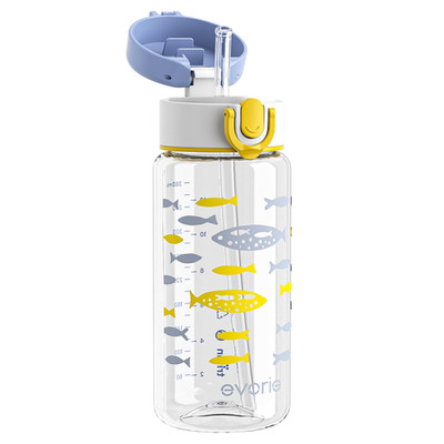 Evorie Tritan Kids Water Bottle Straw 13Oz Bpa-Free Leak Proof Drinking Bottle