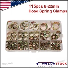 115x Hose Spring Clamps 6mm-22mm Fastener Fuel Water Line Pipe Air Tube Clips