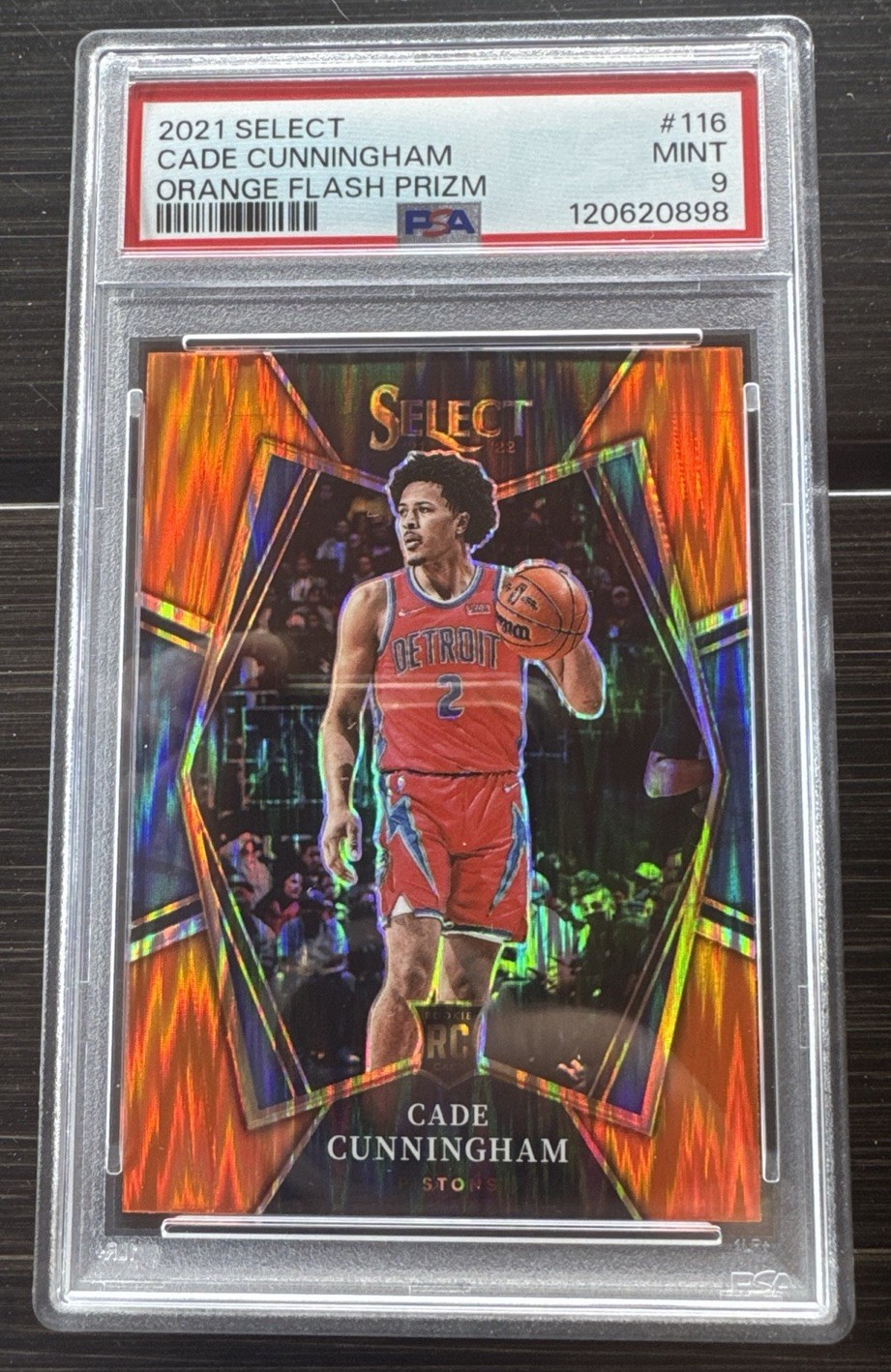 2021-22 Select - Premier Level Cade Cunningham #116 Orange Flash (RC) Psa 9