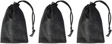 Mesh Bag Small Nylon Mesh Drawstring Bag with Cord Lock Black 3 Pcs3.9x5.9 I