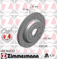 2x ZIMMERMANN Bremsscheibe 400.3663.52 für MERCEDES-BENZ 2x ZIMMERMANN Bremsscheibe 400.3663.52 für MERCEDES-BENZ