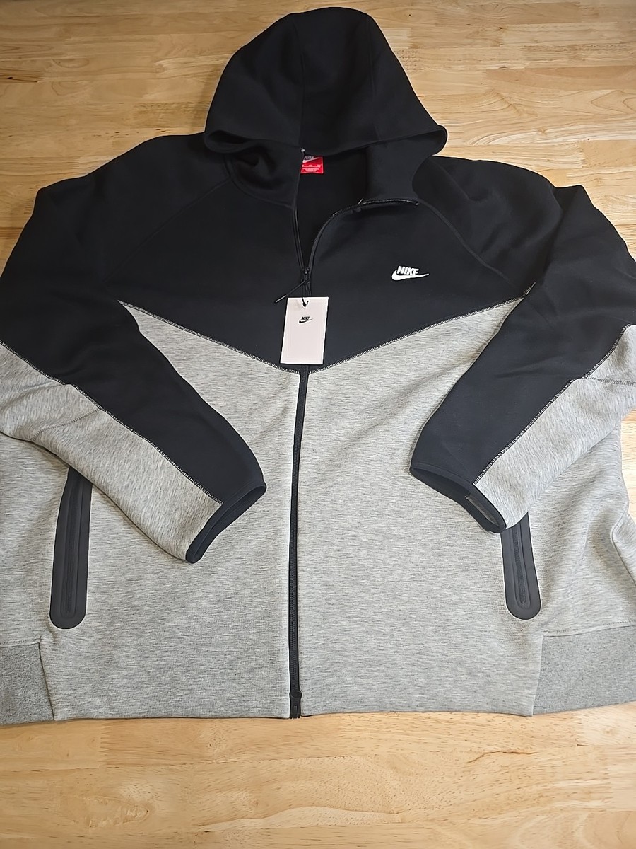 Nike Sportswear Tech Fleece Full-Zip Hoodie Mens Size 4XL FB7921 Black Gray  $145