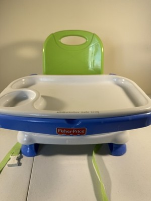 Fisher-Price Toddler Booster Seat Healthy Care Deluxe Blue Adjustable Baby Chair