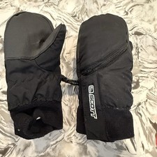 Youth Padded Black Ski Gloves With Faux Fur Lining By Scott Sz Small