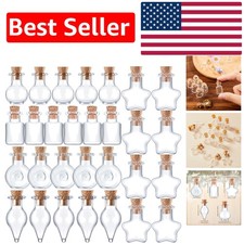 50 mini bottiglie in vetro fatte a mano con tappi - perfette per barattoli e artigianato