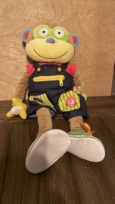 Alex Little Hands Monkey Learn To Dress Teaching Toy Stuffed Plush Doll COMPLETE
