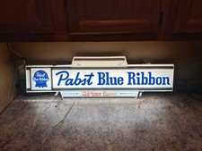 Pabst Blue Ribbon PBR Vintage Lighted Sign Cold Beer Bar Cave 36" X 11x 4" Ad   