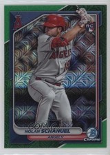 2024 Bowman Mega Box Chrome Green Mojo Refractor /99 Nolan Schanuel #81 1ez6