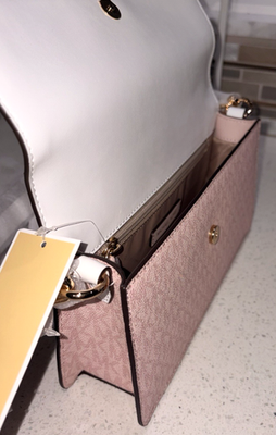 メグクラ MICHAEL KORS GREENWICH MEDIUM FLAP SHOULDER CROSSBODY BAG MK BLUSH