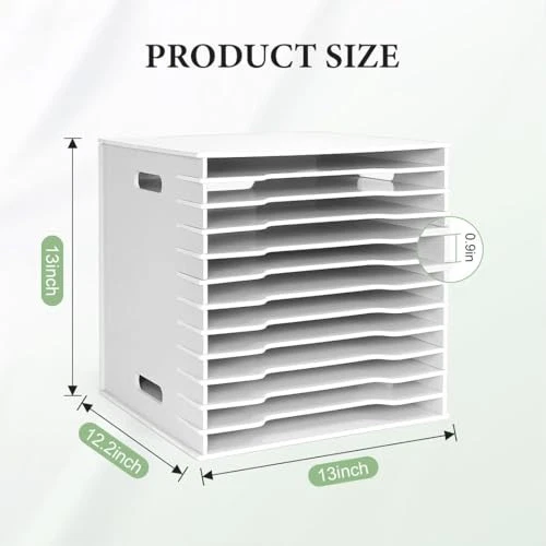 Scrapbook Paper Organizer for 12 Slots-Standard Size-for IKEA KALLAX White - Picture 3 of 7
