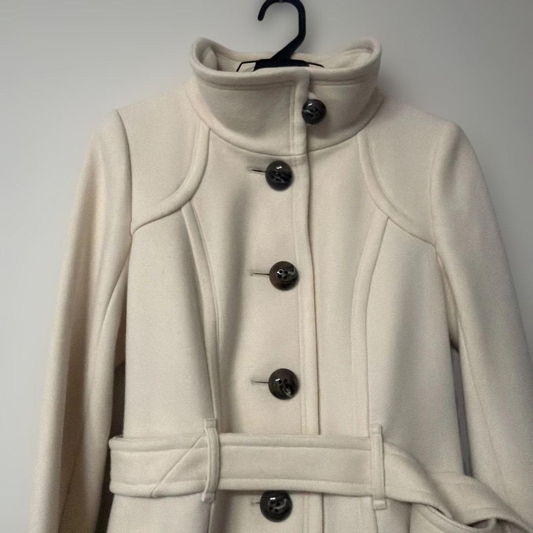 Burberry   Blue Label Ivory Long Coat with Ribbon 38 thumbnail 12