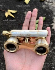 Vintage Brass Opera Glasses Mother of Pearl  Handle Brass Fittings France