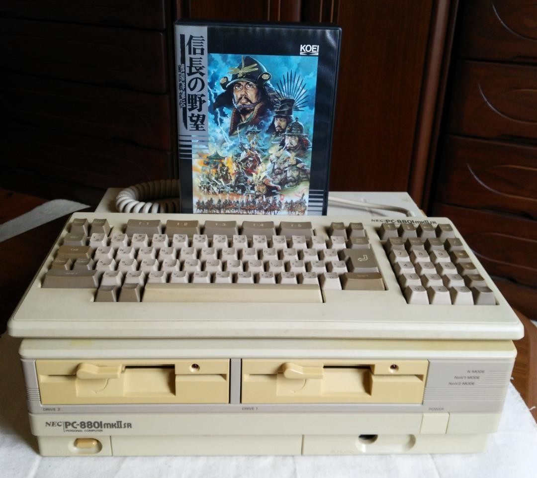 NEC PC-8801MKⅡSR Vintage Computer with Keyboard Junk & Nobunaga's