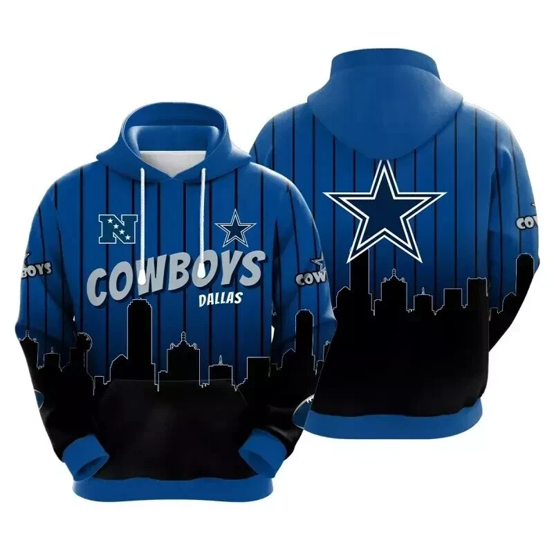 Dallas Team Jacket Mens Pullover Hoodie Casual Hooded Sweatshirts