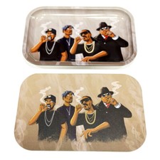 Rappers Gangsters Rolling Tray with Magentic Cover / Mens Rolling Tray Gift Set