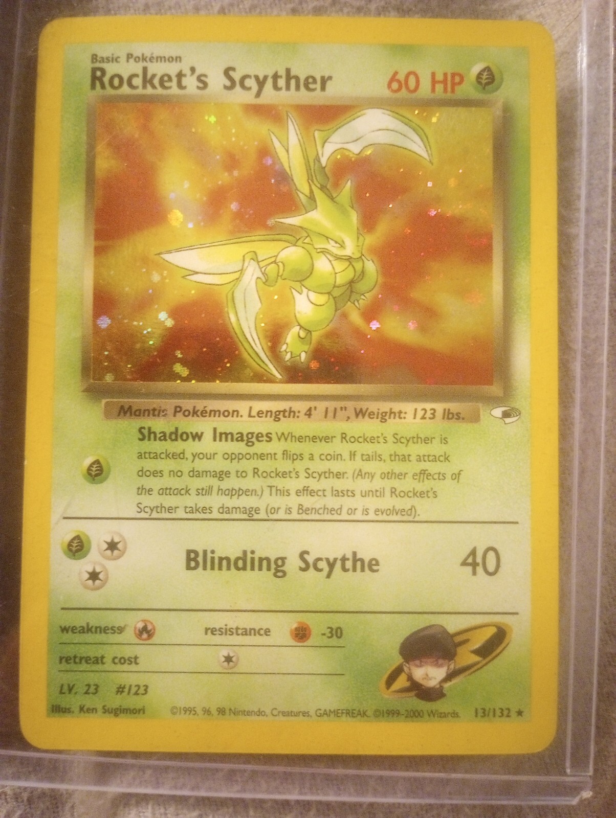 Pokémon TCG Rocket's Scyther Gym Heroes 13/132 Holo Unlimited Holo Rare
