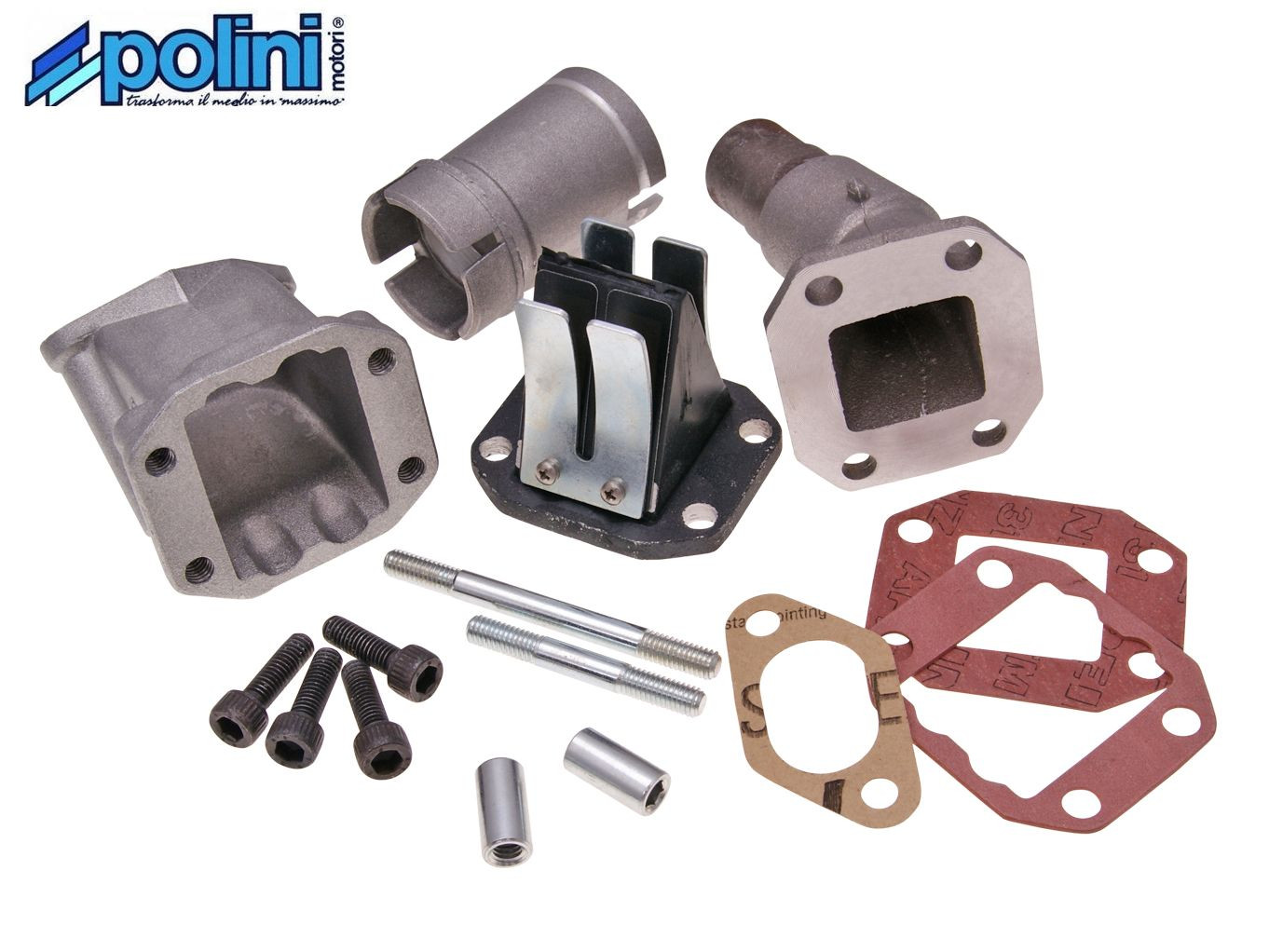Kit admission Polini Ø19 haut rendement, boîte à clapets haut de gamme Vespa PK 50