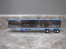 DCP 1/64 Baby Blue Chrome 53' Utility Refrigerated Spread Axle Trailer Farm Toy