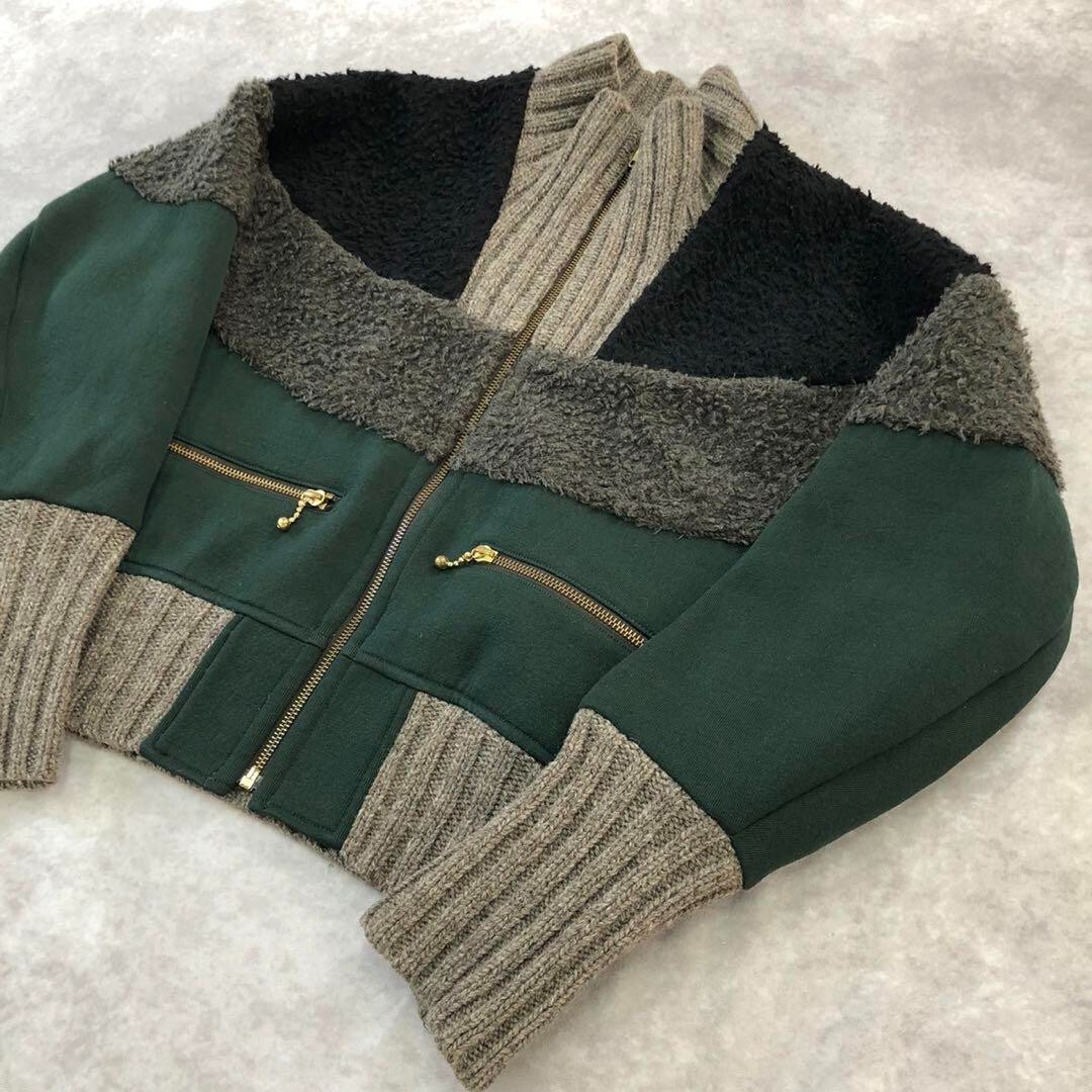 TORRAS fakesuède×knit switching blouson kolor Switching Knit Docking Blouson Wool Jacket Size S From