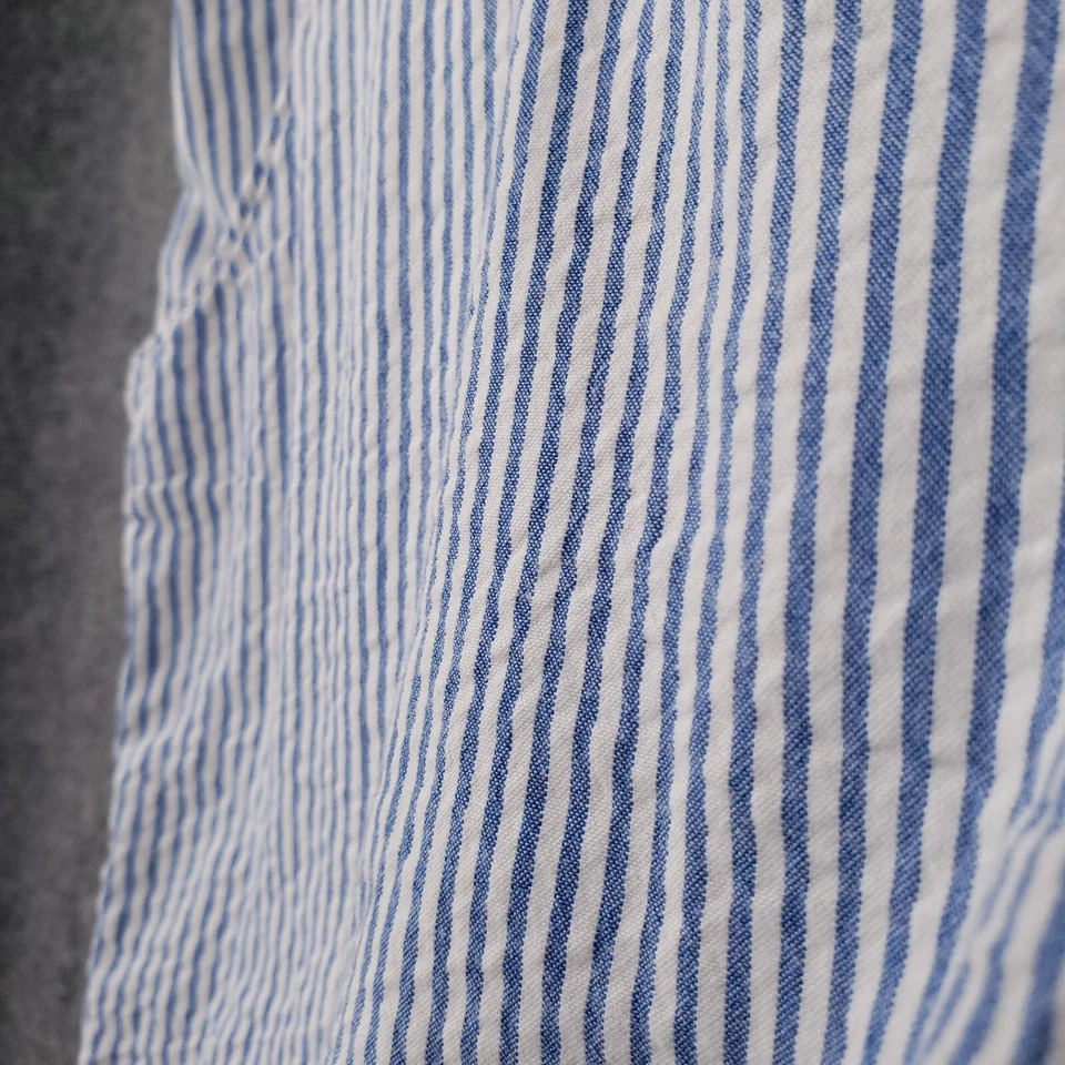 Pantalones Cortos Columbia Para Mujer 10 Azul PFG Super Bonehead Tiro Medio Seersucker Rayas Foto 3 de 4