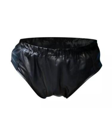 Men's Genuine Leather Soft Briefs Pouch Underwear