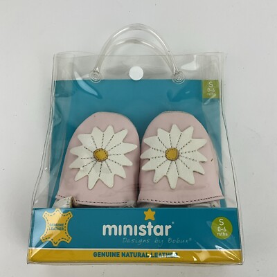 Baby Ministar Explorers By Bobux Genuine Leather Pink Flower Small 0-6 Months