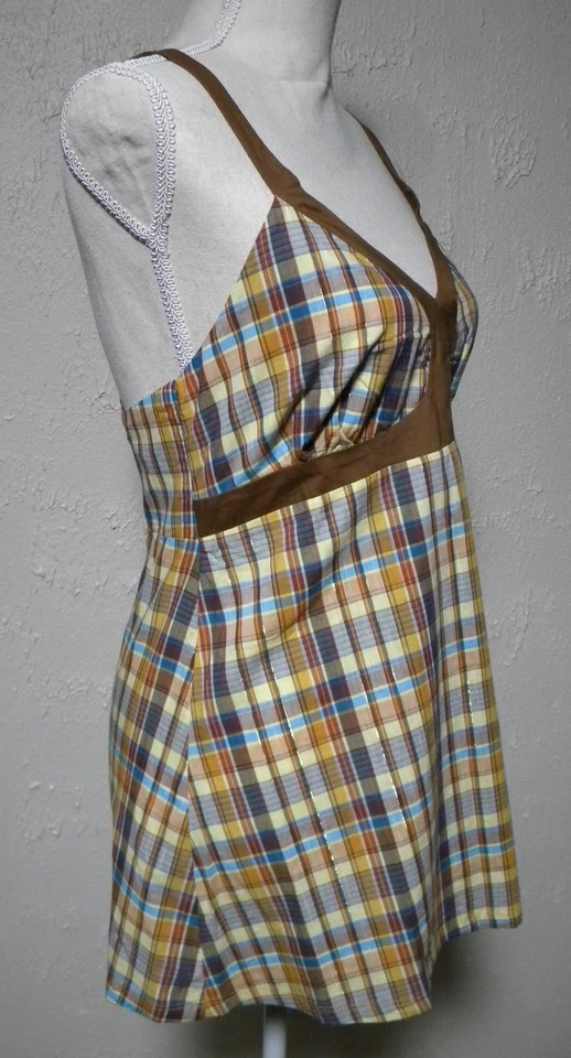 Camiseta sin mangas a cuadros Carmel con cremallera lateral cruzada talla M South Pole nueva con etiquetas Foto 4 de 4