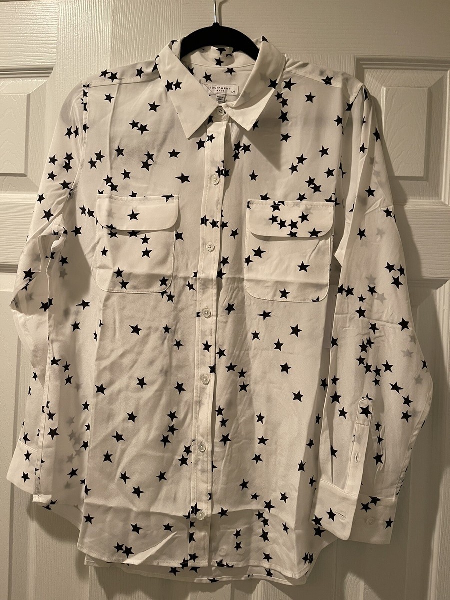 Equipment - EQUIPMENT FEMME シルクシャツ スター equipment femme slim signature star print silk shirt size L