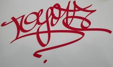 Red Toyota Graffiti Hand Style Vinyl Decal Sticker Car Auto Window 10