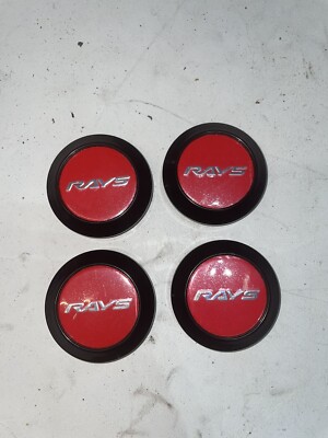 4pc 64mm rays wheels center caps Red