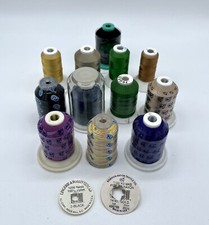 Robison-Anton Lot Of 12 Spools Rayon Cotton Nylon Embroidery Machine Thread