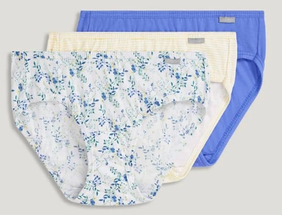 Nuevo Jockey Mujer Talla 8 Ropa Interior Elance Algodón Bikini Paquete de 3 Azul Amarillo Foto 3 de 3