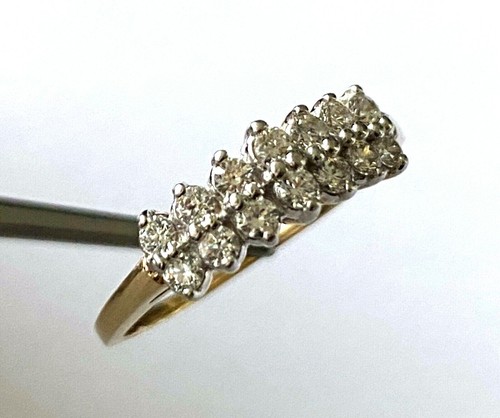 10K Solid Yellow Gold Clear Stone CZ Classy Ladies Ring Wedding Band Size 7.5 - Picture 7 of 12