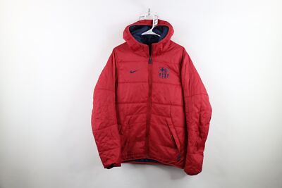 Vtg Nike Mens S Travis Scott Mini Swoosh Reversible FC Barcelona Soccer Jacket