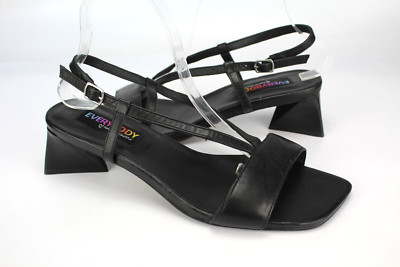 Everybody Gr.42 Damen Sandalen Sandaletten Sommer Leder Schwarz WIE NEU   704 D
