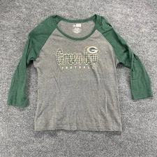 Green Bay Packers Shirt Womens XL Gray Green NFL Team Apparel Football Active