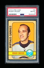 1972 OPC HOCKEY 50 ROGER CROZIER PSA 8 NM-MINT BUFFALO GOALIE