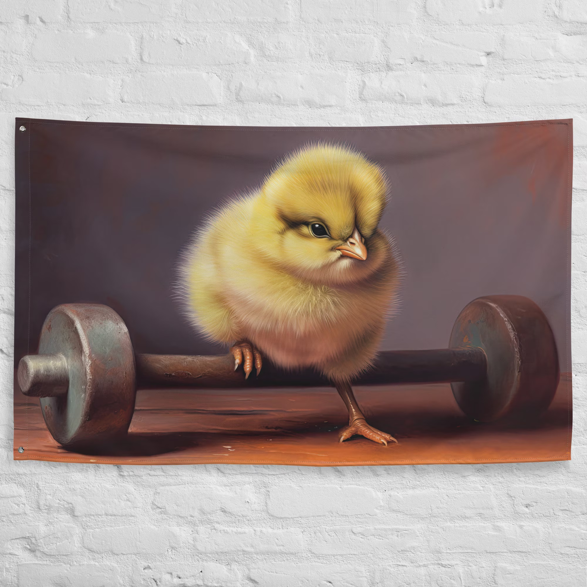 Bannière Fitness Murale - Baby Chick Weights - Décoration Gym - Vinyle