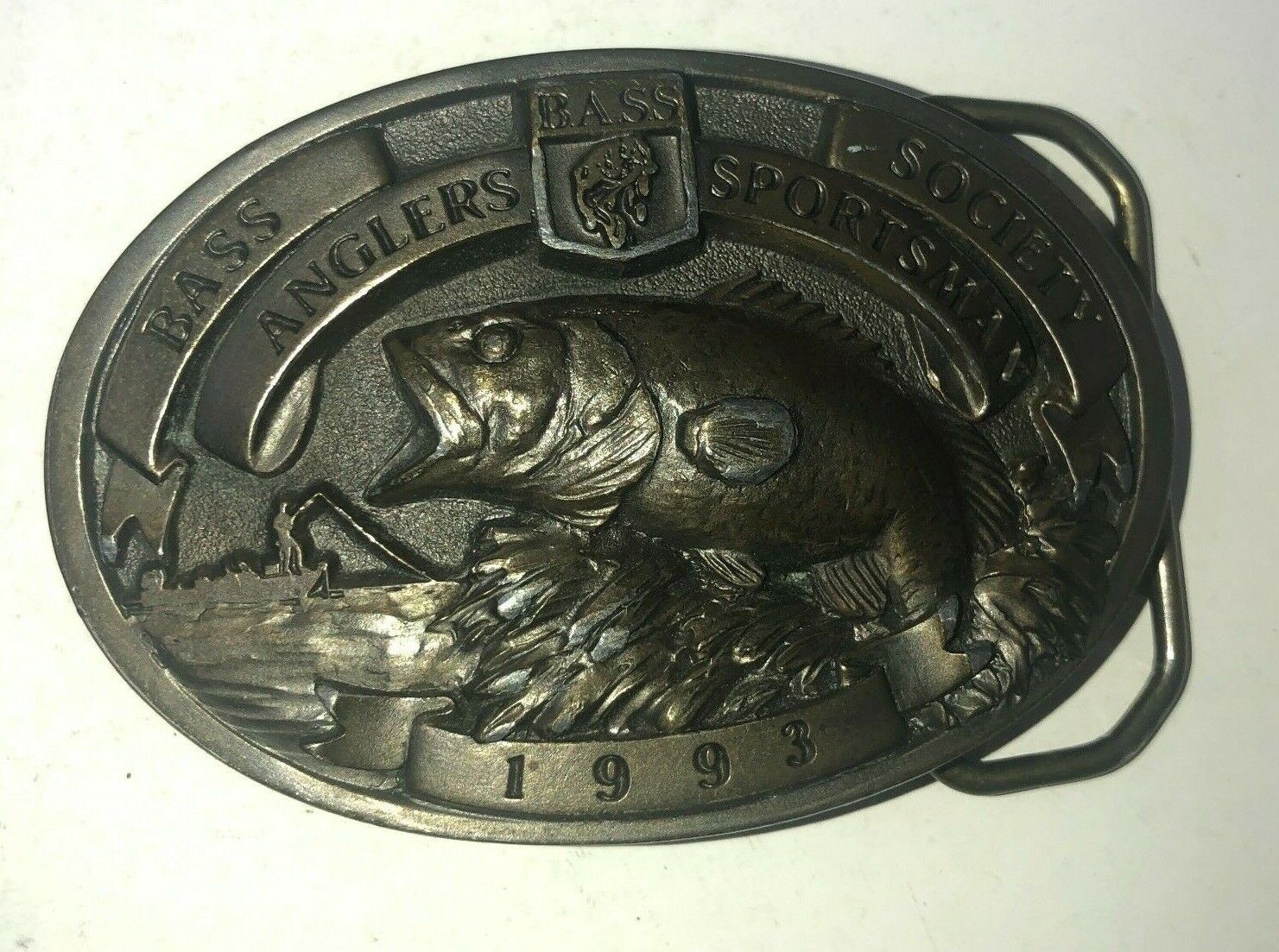 BASS Anglers Sportsman Society Belt Buckle - Dated 1993