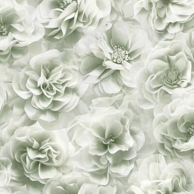 Debona Bloom Floral 3D Effekt Salbeigrün Tapete 3053